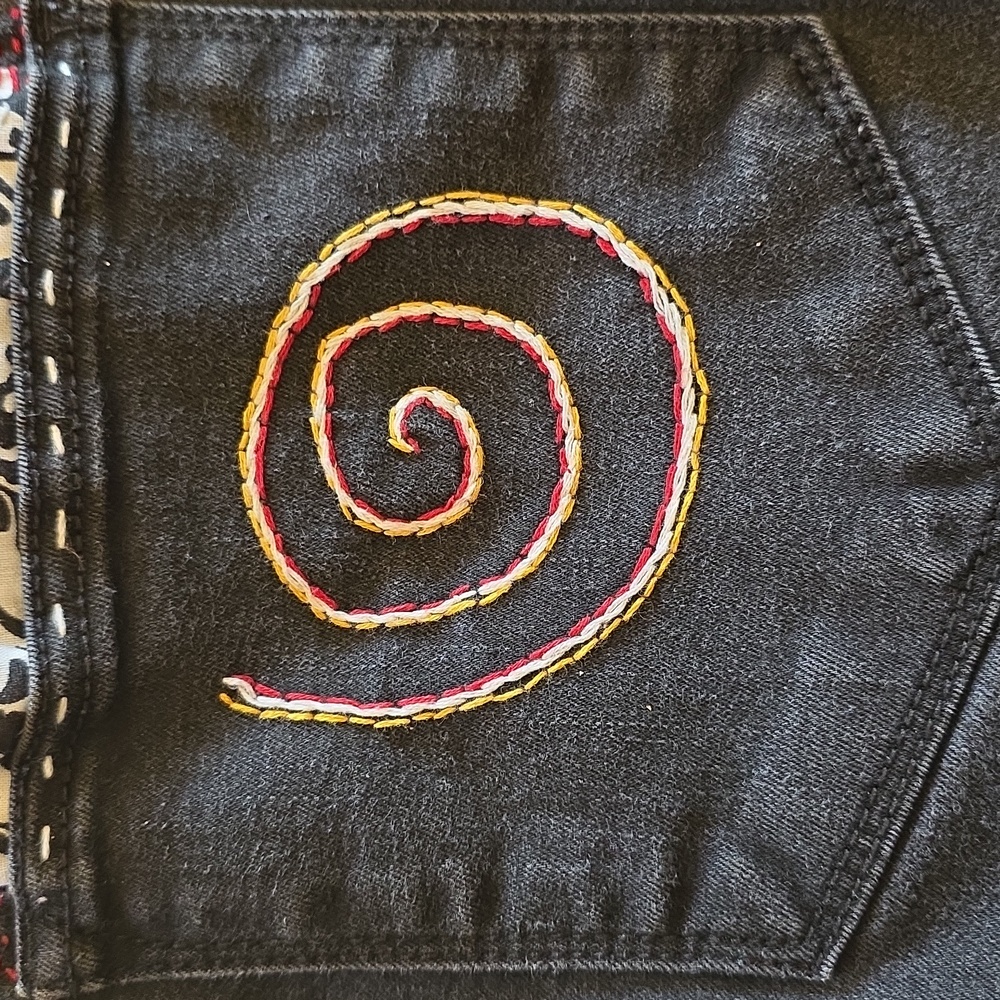 Upcycled Molly Made It  Black Jeans Skirt For Any Age - Picture 8 of 16